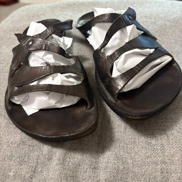 Cydwoq Hurricane Black Leather Strappy Slide Sandals Size 36.5 - Picture 3 of 8